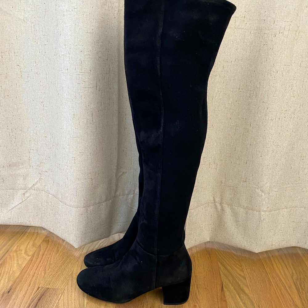 Cole Haan Thigh High Suede Black Boots